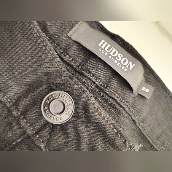 Hudson Blunder V2 Skinny Biker Moto Motorcycle Jeans Pants Black Denim Sz 29 - Picture 12 of 16